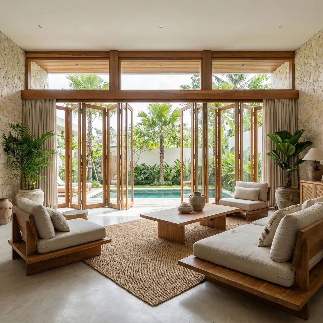 🛍️ OPEN-PLAN LIVING | Tropical Minimalist Interior

Completed living space showcasing natural light