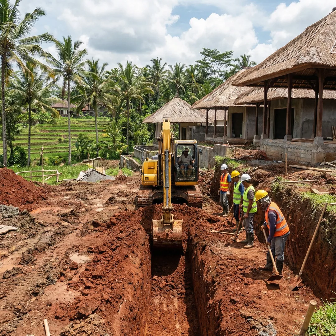 💧 DRAINAGE EXCAVATION | Underground Infrastructure

Excavator digging drainage trenches across comp