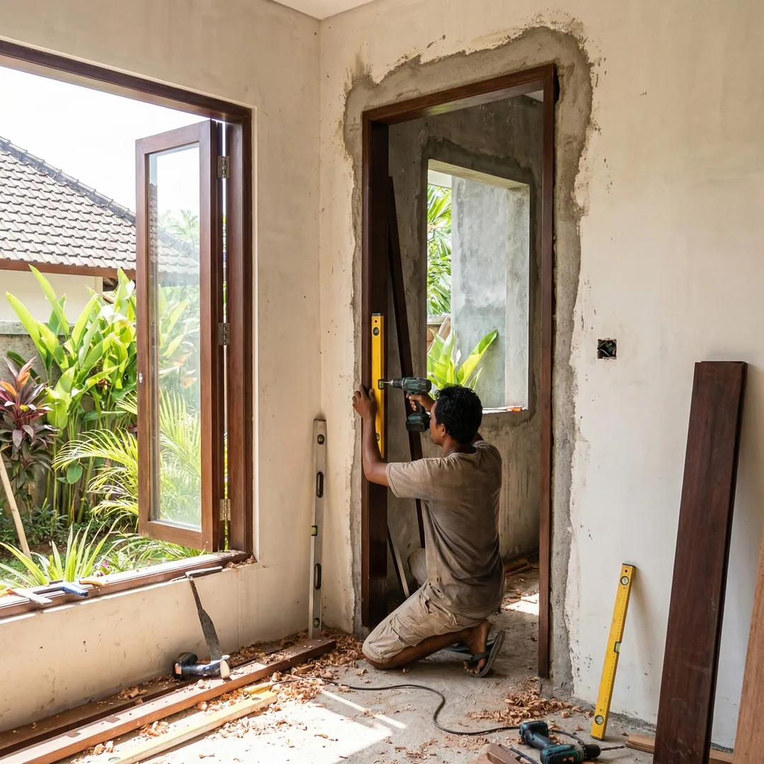 🚪 INTERIOR DOOR INSTALLATION | Frame & Hardware Fitting

Carpenter installing door frame with preci