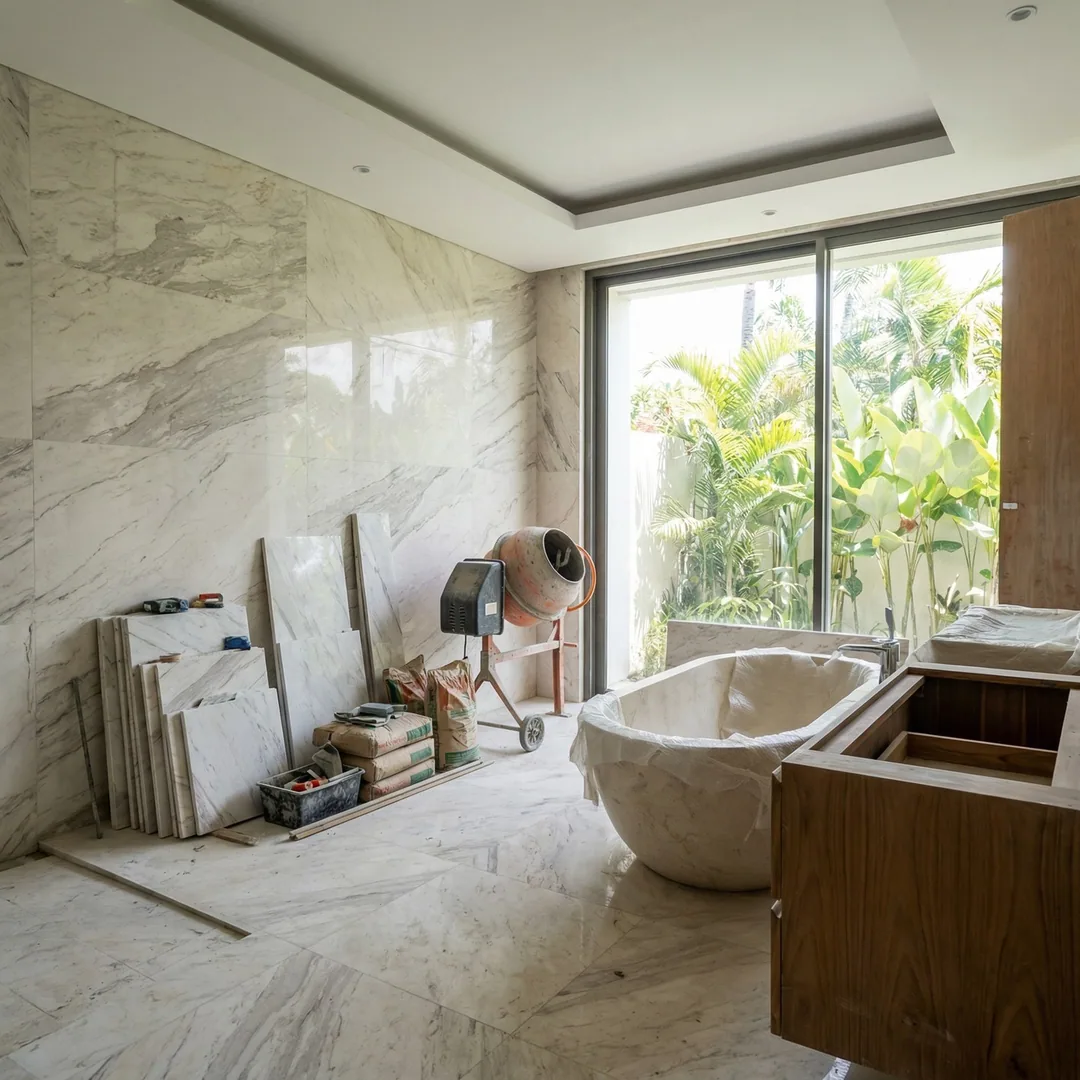 🚿 Luxury Bathroom Finishing | Material Selection

Marble and tile in tropical bathrooms require ant