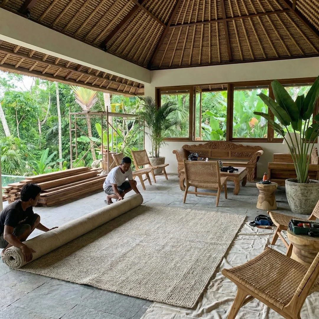 🧶 AREA RUG | Living Room Textile

Laying natural fiber area rug in living room. Rug selection for s
