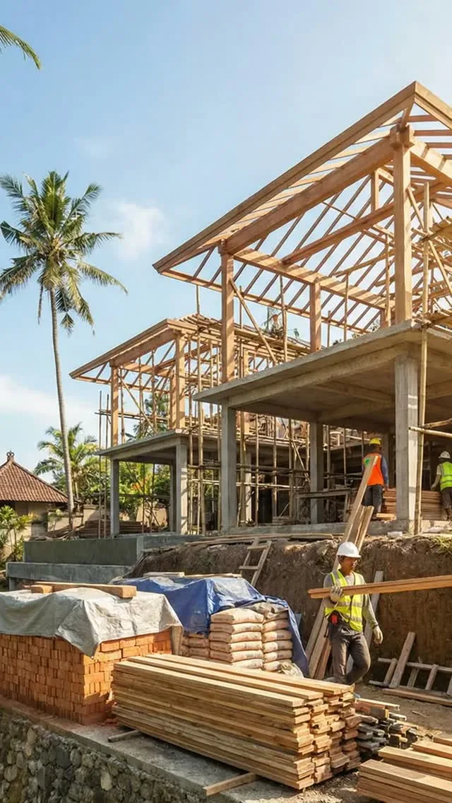 Building in Bali, day by day 🏗️
Real progress from our current villa sites — no renders, just the build.
Costs, timeli