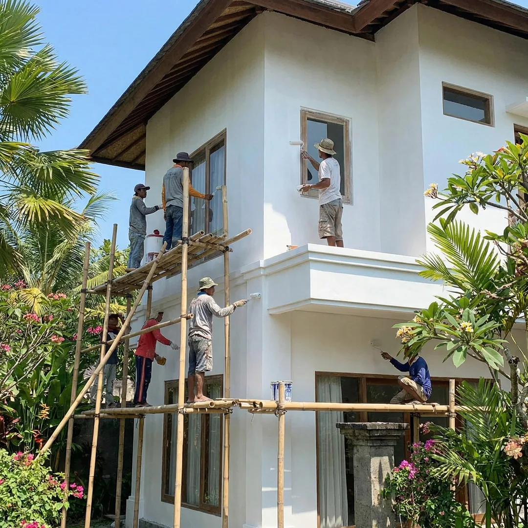🎨 FINAL WORKS | Exterior Painting & Finishing

Exterior paint in Bali must withstand UV exposure, m