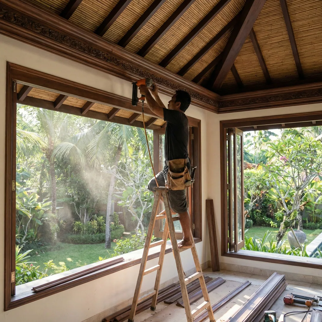 🏛️ CROWN MOLDING | Ceiling Trim Installation

Carpenter installing decorative crown molding where w