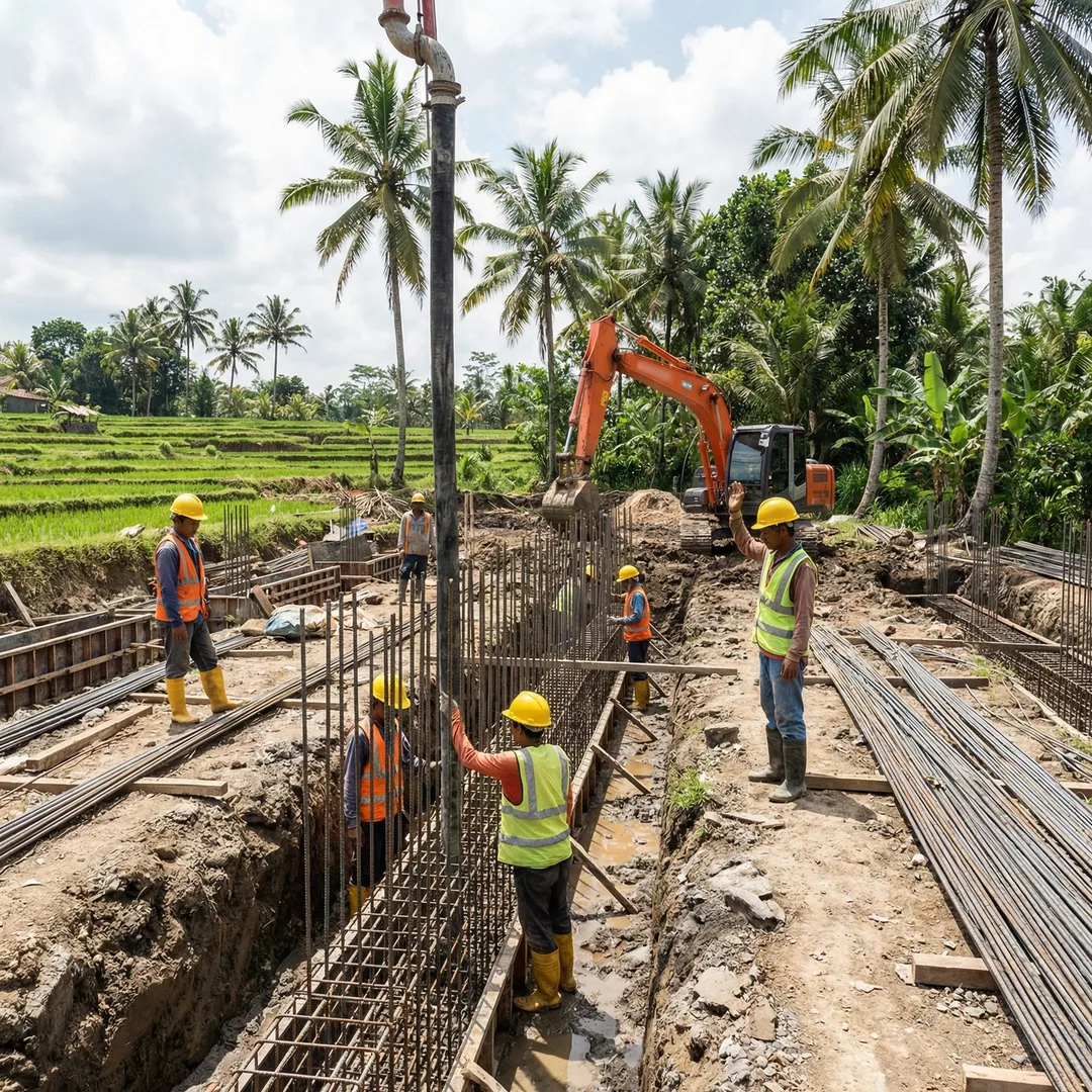 Coral stone masonry in Nusa Dua demands precision—not just aesthetics. Proper mortar ratios (1:3 cem